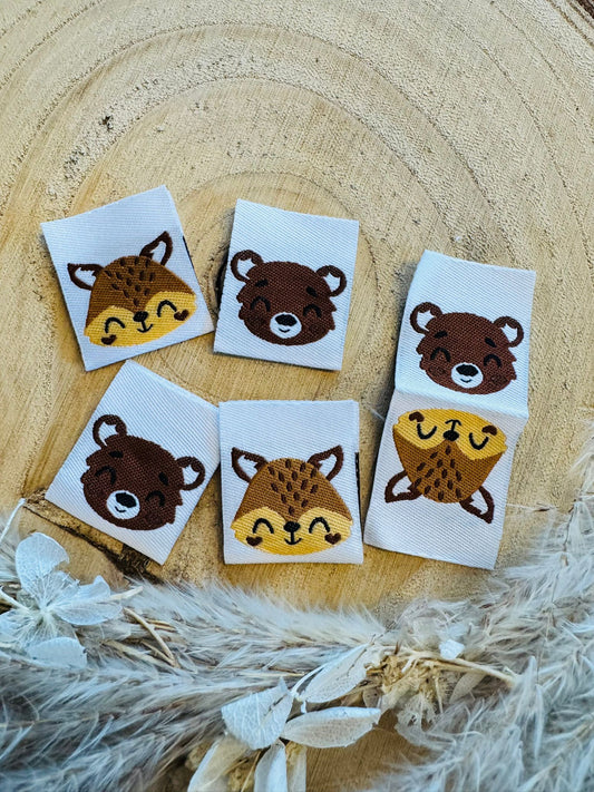 tolles Weblabel mit je einem Bär und Fuchs Kopf