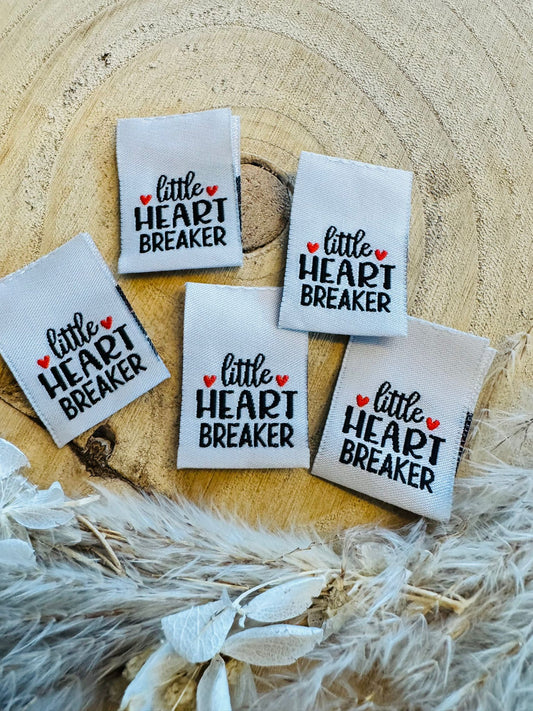 tolles Weblabel mit dem Spruch little Heart Breaker und zwei kleinen roten Herzen