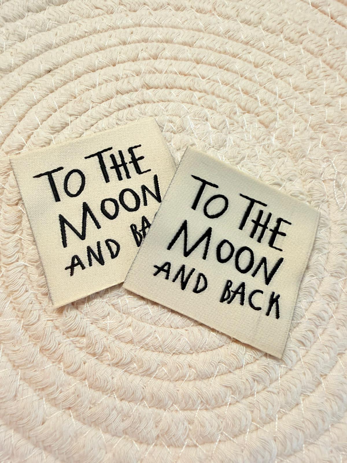 tolles Weblabel mit dem Spruch to the Moon and Back